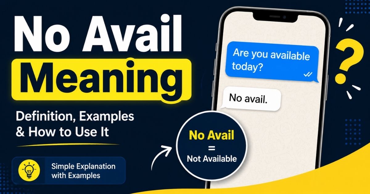 No Avail Meaning