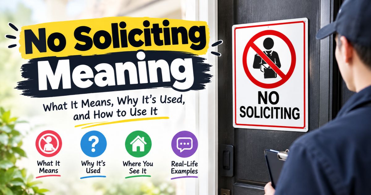 No Soliciting Meaning